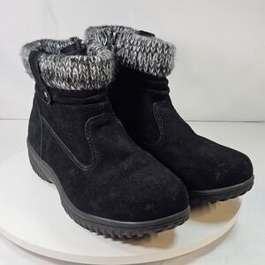 Khombu Laura Black Suede Lined Winter Boots Women's Size 8M